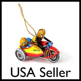   ORNAMENT Motorcycle Sidecar Christmas Tree Retro NEW Schylling Style