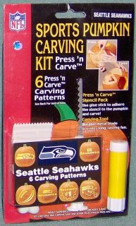 Seattle Seahawks Halloween Pumpkin Carving Kit NFL NEW! 6 patterns