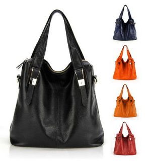 Women Genuine Soft Leather Tote Bag Shopper Cabas Handbag Purse 