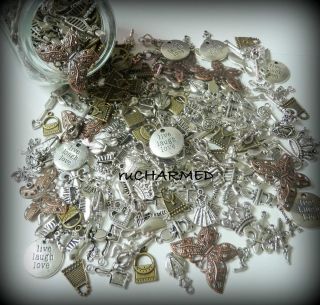   METAL Mixed CHARM LOT   Jewelry Making Scrapbooking Craft Parties