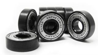 newly listed pro skateboard ceramic metal sealed bearings set of 8 