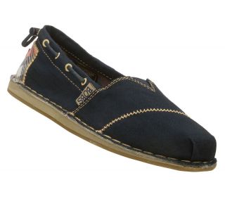 Bobs by Skeckers NEW Chill 37790 Navy Blue Nautical Flats Slip Ons 
