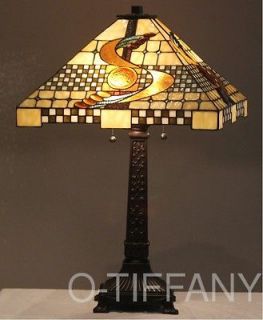 Tiffany Style Stained Glass Mission Lamp Sierra Nevada w/ 24 Shad