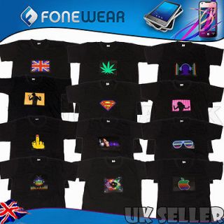Sound Activated LED Up Down Graphics Light EL T Shirt for Party Pub 
