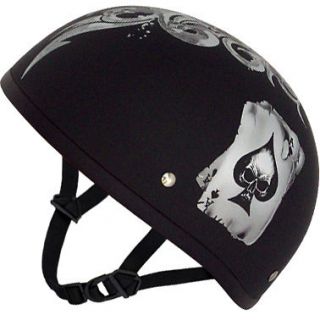 SKULL OF SPADES Daytona DOT Motorcycle Half Helmet LOW PROFILE All 