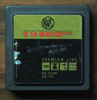 RWS R 10 Match Plus Premium Line Pellets 4.5 mm .177 cal. 8.2 gr Qty 