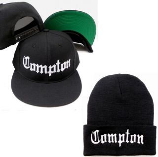  Compton Snap Back & Beanie SET Flat Bill Baseball Cap Hat, eazy e