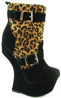 new black leopard snooki heeless boots size 6
