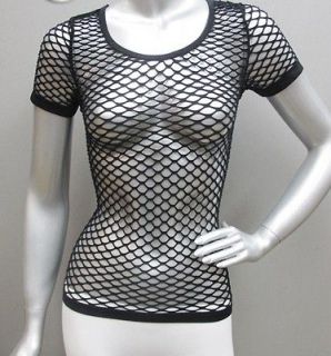 Fishnet short sleeve One Size sretch Top Shirt Clubwear Bike wear 