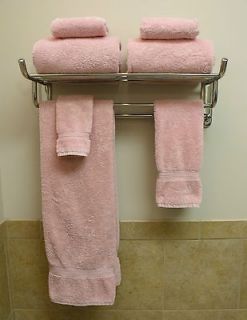 Hotel Towel Rack Shelf + 2 Towel Bars 2 Garment Hooks 5 Accessory 