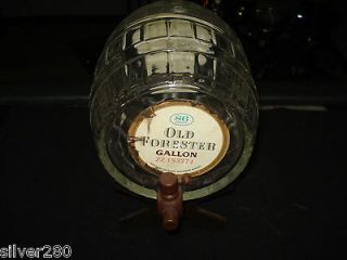   Old Forester Whiskey 1 Gallon Glass Barrel With Stand and Spigot