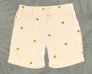 NEW J CREW CRiTTeR Walking Shorts Shell w/ Green Flowers embroidery 0 