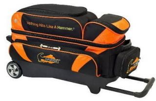hammer premium 3 ball bowling roller bag color orange black time left 
