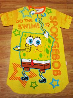 Spongebob Squarepants Women Nighty Dress Pyjamas #443 Yellow Free Size 