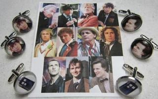 Dr Who cuff links choose your Doctor or Tardis Matt Smith or any Dr 