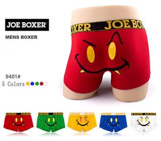 Mens Smiley Face Boxers Shorts Fashion Underwear Red Blue Green White 