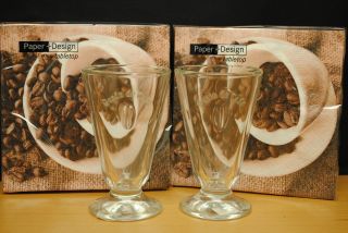 Pair of La Rochere Espresso Shot Glasses with Coffee Napkins, French 