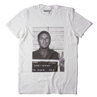 STEVE MCQUEEN T SHIRT : SMALL   King of Cool movies cult white mug 