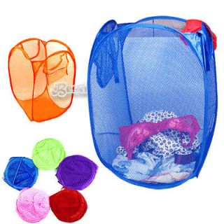   Pop Up Mesh Collapsible Laundry Hampers Laundry Bag Basket Easy Open