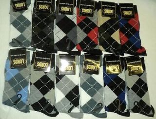 12 pairs lords argyle design men s dress socks sz 10 13