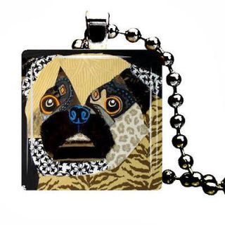 Pug Pendant Pug Jewelry Necklace Dog Tag Charm Heather Galler Modern 