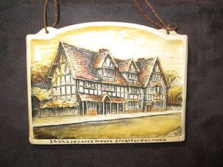 SHAKESPEARES HOUSE STRATFORD ON AVON IVOREX WALL PLAQUE 1930s MADE 