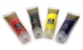 Acrylic paints 4 x 120ml colors set (black, blue, yellow, red) in a 
