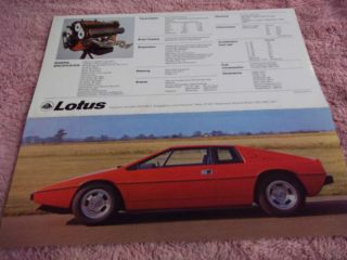 1975? Lotus Esprit dealer brochure, trifold, right hand drive