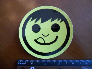 RARE Yellow NEFF happy face sticker / decal. BIG, 4 inches! Skateboard 