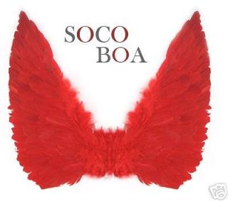 Large Red Feather Costume Fairy Angel Wings Adult Men Halloween 