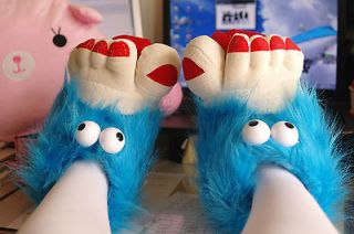   Funny Sexy Winter House Slipper Warm★Blue US 7~10+ Cute Socks [WU7
