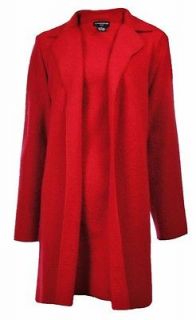 Sutton Studio Womens 100% Wool No Close Topper Jacket   Red Black 
