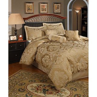 Newly listed ELEGANT 7 PC QUEEN SIZE GOLD COMFORTER BED SET NEW