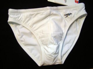 Mens Speedo Solar Bikini Brief Swimsuit NWT White   Sizes 28, 30, 32 