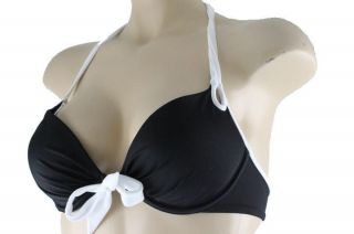   Catalog NEW Black Shirred Push Up Triangle Swimsuit Tops Separates 36B