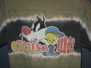   LOONEY TUNES EXCUSE ME TWEETY & SYLVESTER THE CAT T Shirt L/XL thin