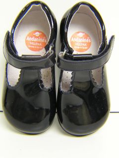GORGEOUS GIRL ANDANINES BLACK PATENT T  STRAP SHOE SIZE 19 22