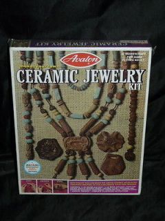 Vintage Avalon Ceramic Jewelry Kit NIP Ava Clay Beads Necklaces 