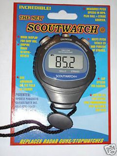   listed The New ScoutWatch,Rad​ar gun,stopwatch, pitch counters