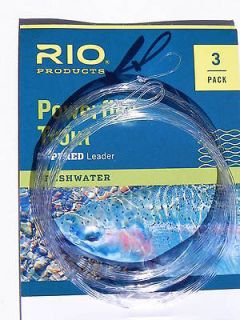 RIO POWERFLEX TROUT TAPERED LEADER 9 FT 3X KNOTLESS 3 PACK 8.2LB 3.7KG