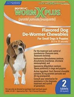 WORM X PLUS for Puppies & Small Dogs De Wormer 2 ct. Exp. 02/2014 