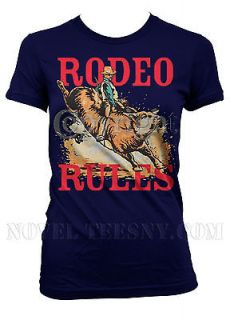 Rodeo Rules  Cowboys Bull Riding Lasso Country Western Juniors T 