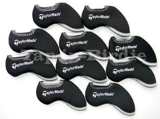 10 TaylorMade Iron Headcovers Black Neoprene Golf Covers Fit R11 R9 R7 