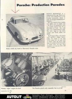 1954 porsche 356 magazine article factory scenes  
