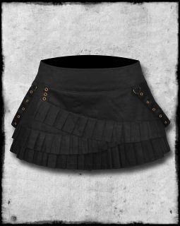 spin doctor black copper steampunk gothic mini skirt sz