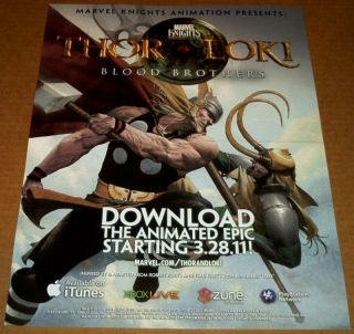 THOR VS LOKI BLOOD BROTHERS PROMO POSTER MARVEL KNIGHTS XBOX ITUNES 