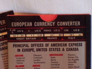 vintage 1958 european currency converter 2 from american express time