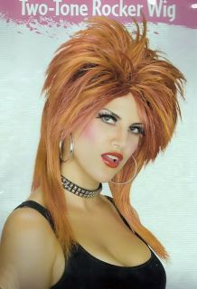   Dress Party Costume Wig 80s Tina Turner hairstyle Two Tone Auburn