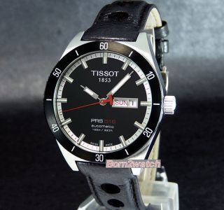 TISSOT MEN AUTOMATIC PRS 516 DATE DAY SAPPHIRE LEATHER 