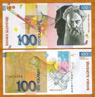 slovenia 100 tolarjev 2003 p 31 unc last pre euro